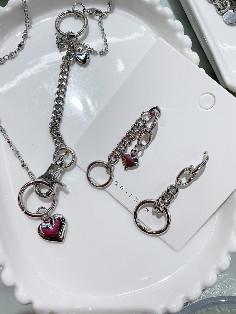 Bông Tai Hình Trái Tim Màu Bạc Phong Cách Nhật Hàn 22717 Thời Trang Cho Nữ