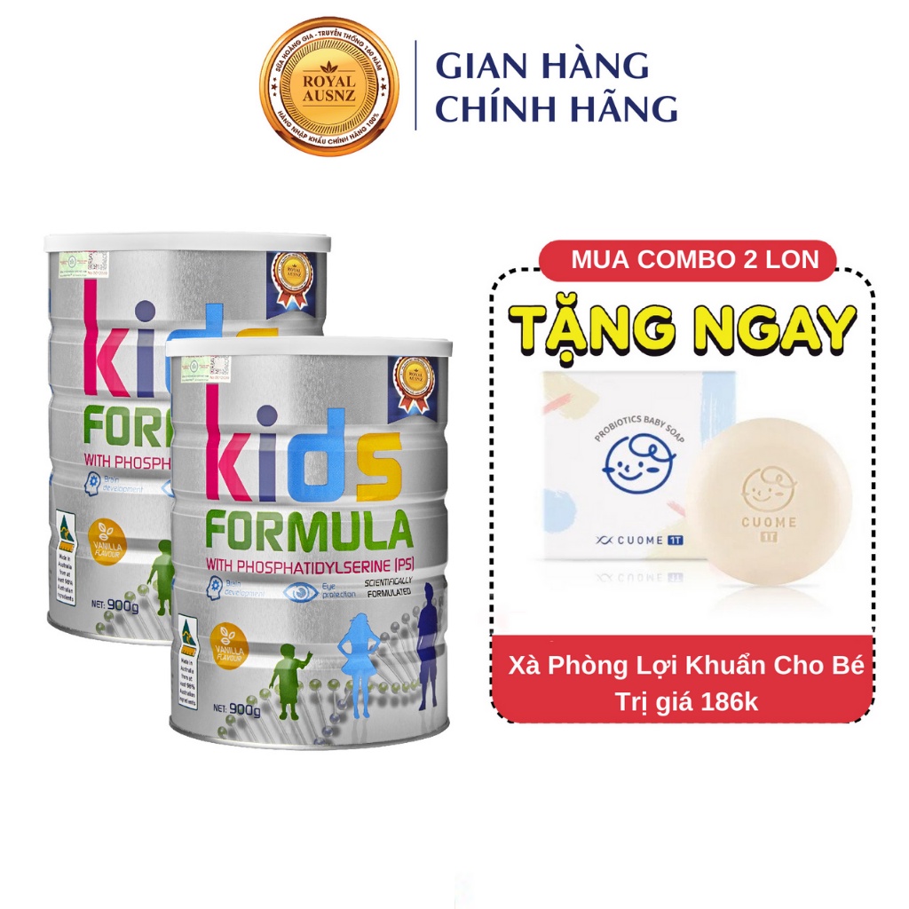 [COMBO 2 Sữa Tặng Quà] Sữa Bột Hoàng Gia Úc Kids Formula Bổ Sung Dưỡng Chất Cho Trẻ ROYAL AUSNZ 900g