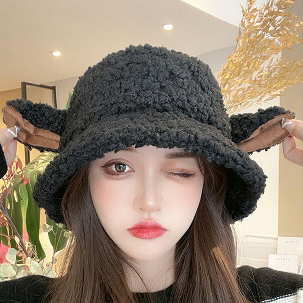 Nón Tai Bèo Chống Nắng Phủ Lông Giữ Ấm Thanh Lịch Cho Nữ