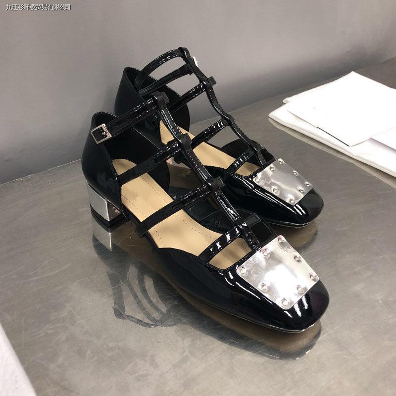 Giày Cao Gót Bít Mũi Bằng Da Bóng Phong Cách Âu Mỹ Thời Trang Mùa Hè 2022 Cho Nữ