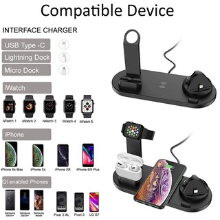 4 in 1 Multi-function 10W QI Fast Wireless Charger Desktop Stand Dock