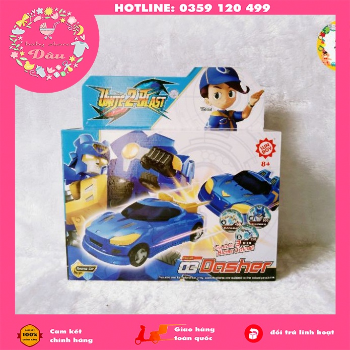 Xả kho đồ chơi robot biến hình, oto, máy bay biến hình cho trẻ - Unite 2 Blast xanh/đỏ