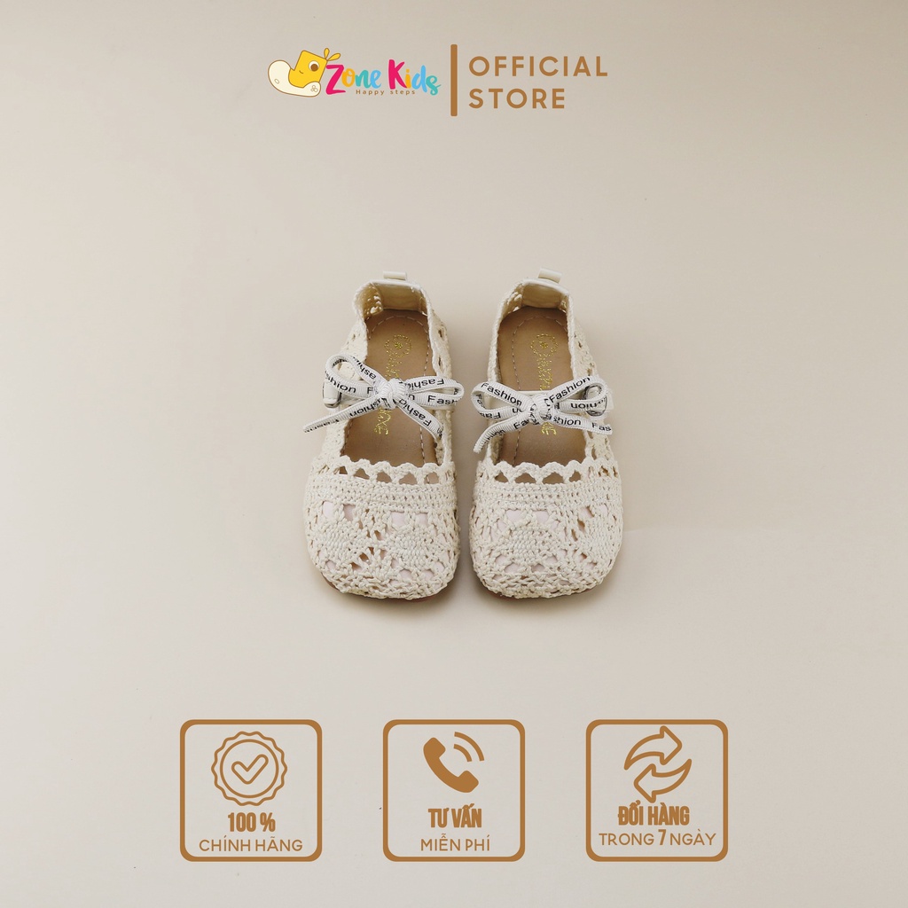 Giày búp bê vải phối nơ cho bé gái Zonekids - A31
