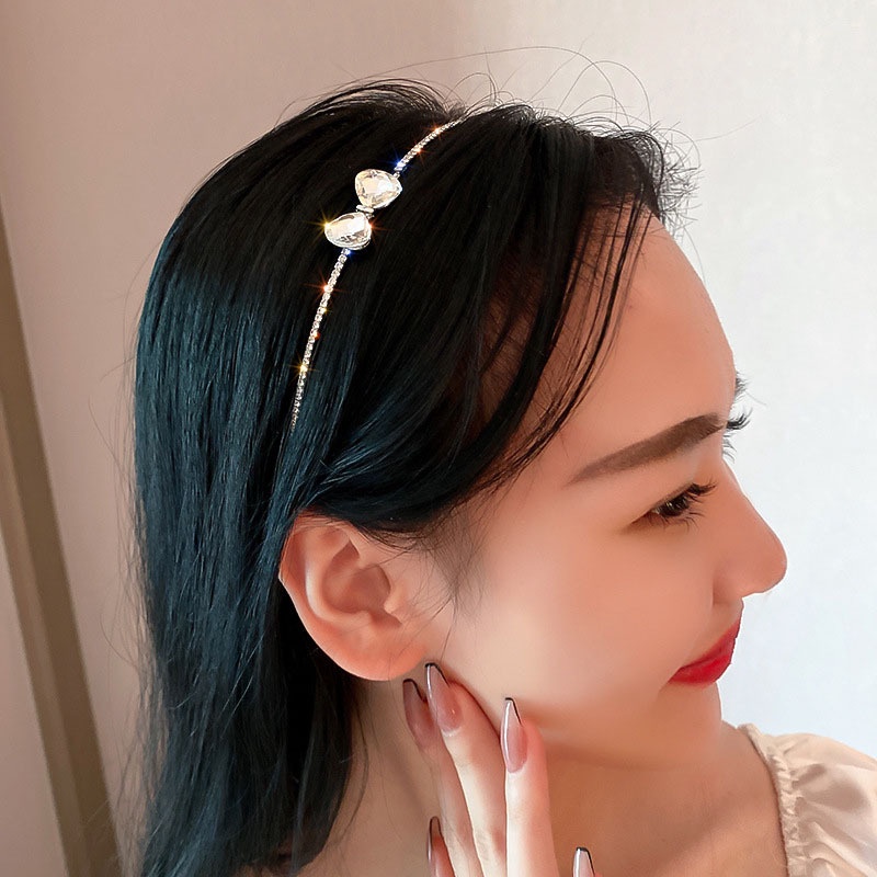 (0526) Bờm Tóc Mảnh Đính Hoa Đá Hàn Quốc