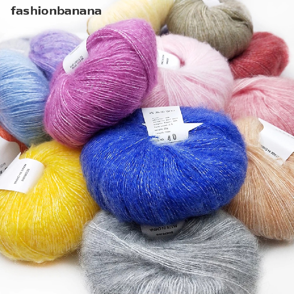 Fashionbanana Mohair Yarn Crochet Women Scarf Shawl Wool Thread Handmade DIY 0.9mm X 260 TYU