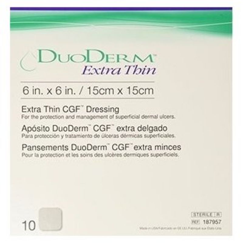 Miếng dán y tế DUODERM EXTRATHIN 15X15 CONVATEC 187957 - Dán vết thương, dán mụn, tiểu phẩu, băng thứ cấp cho Aquacel...