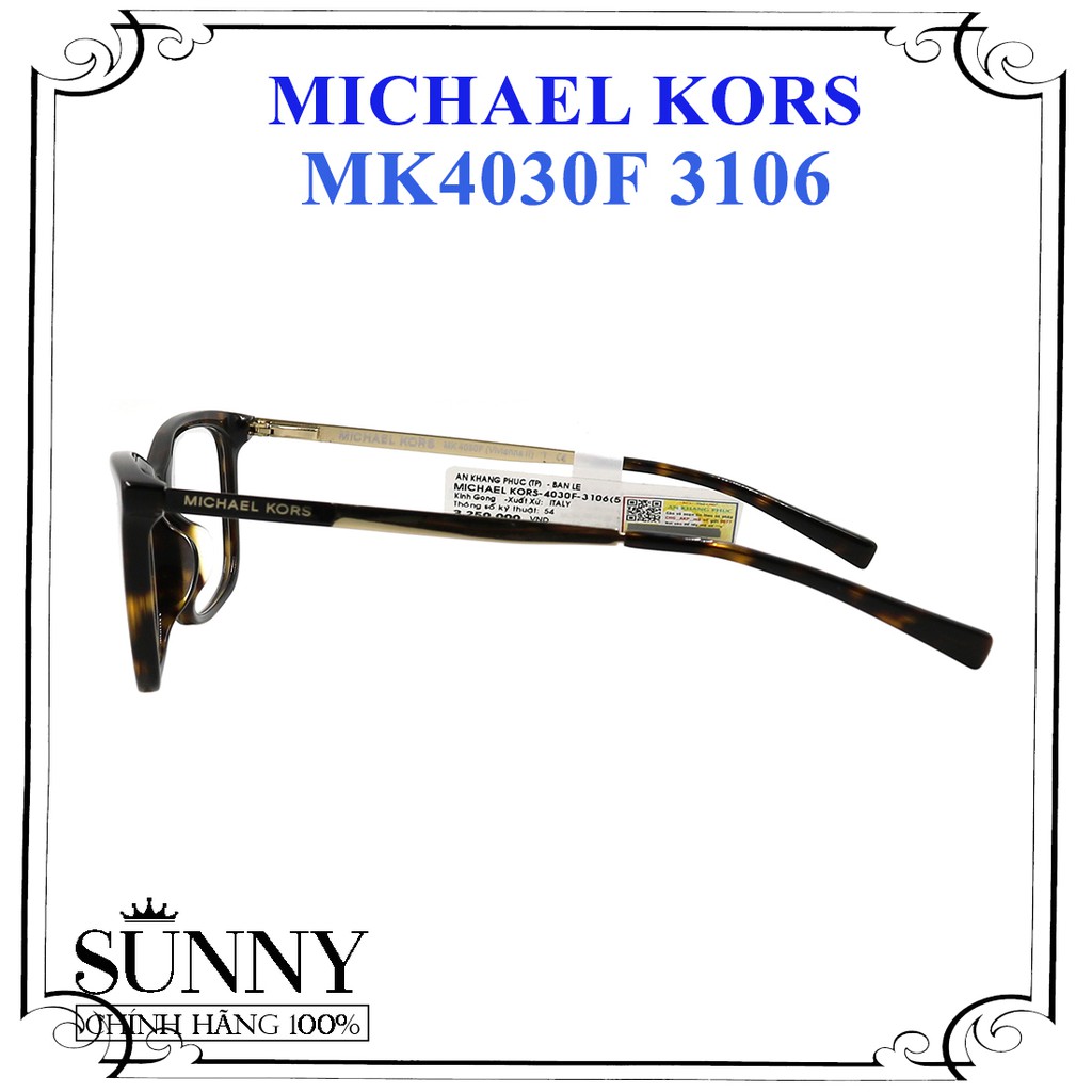 MK4030F - gọng kính thời trang Michael Kors chính hãng, thiết kế dễ đeo bảo vệ mắt