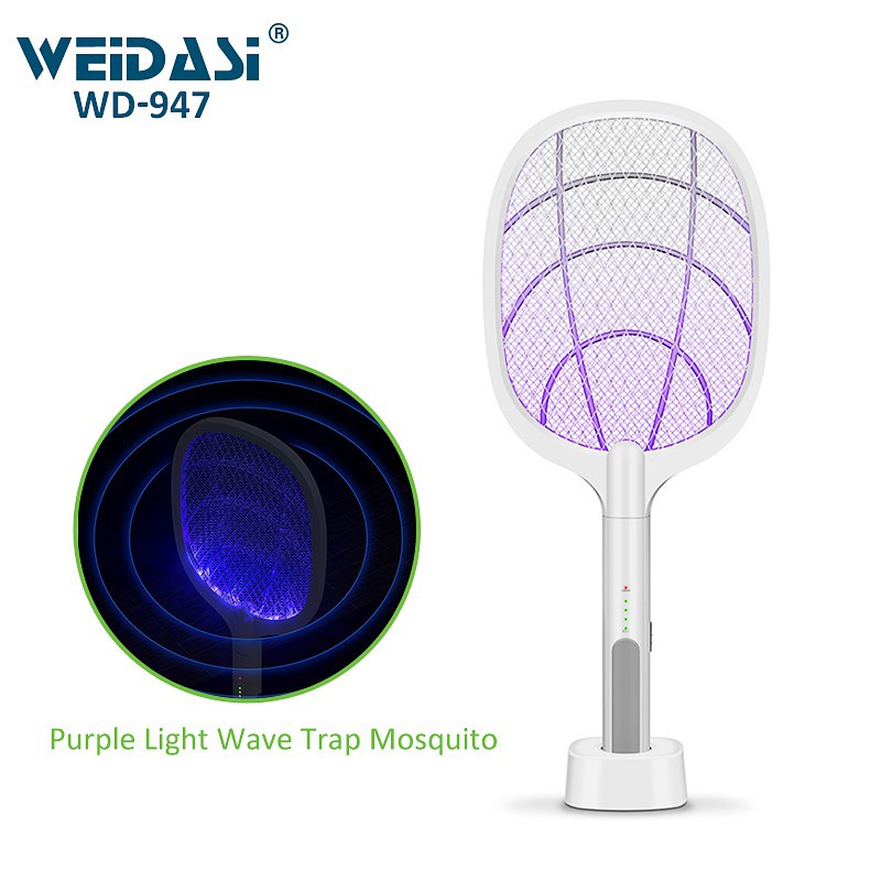 VỢT MUỖI THÔNG MINH DP-834 TÍCH HỢP ĐÈN LED CÁO CẤP THU HÚT MUỖI HIỆU QUẢ TẶNG KÈM DÂY SẠC VÀ ĐẾ SẠC