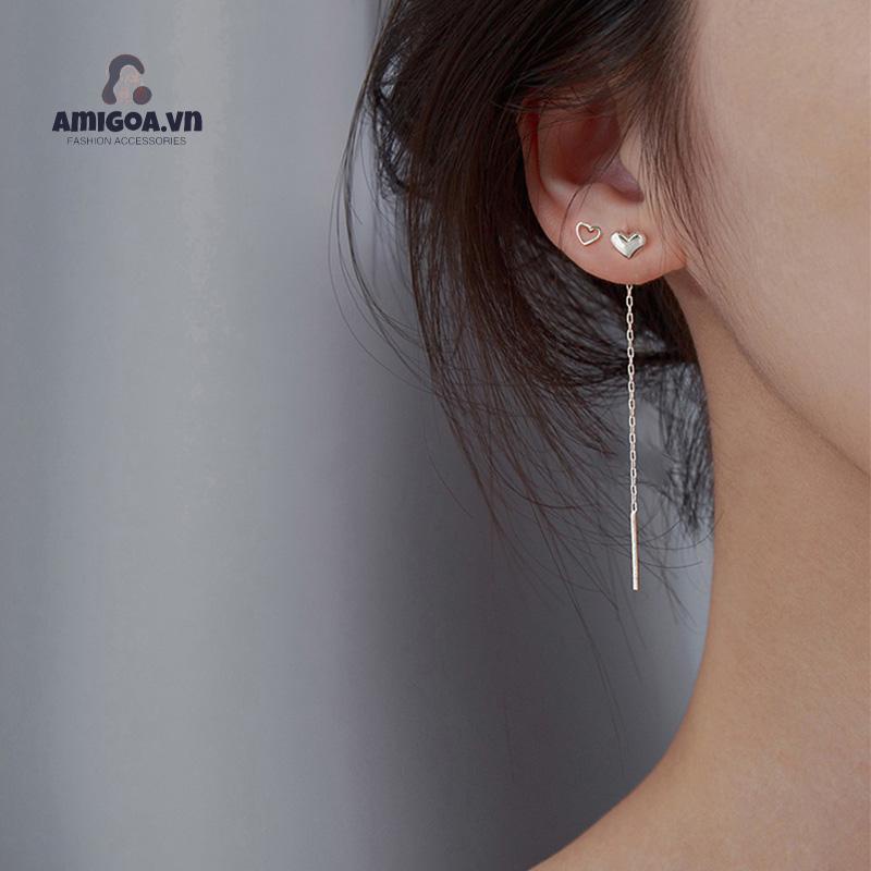✨✨Đôi bông tai dây dài mặt hình trái tim phong cách Hàn Quốc dành cho nữ