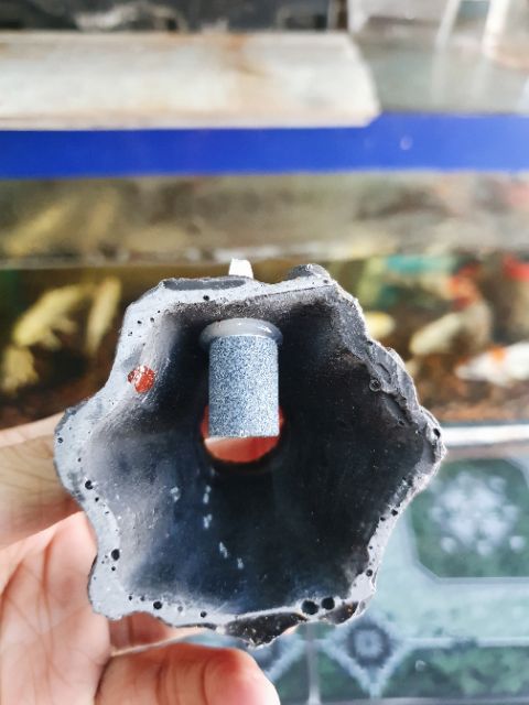 NÚI LỬA PHUN OXY TRANG TRÍ HỒ CÁ NON BỘ 5x7x4cm