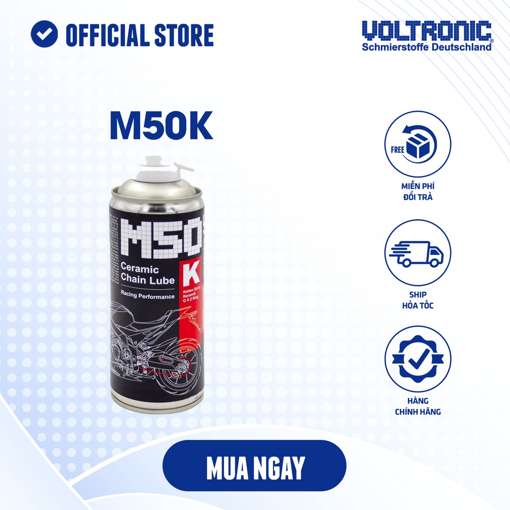 XỊT DƯỠNG SÊN PHỬ SỨ CAO CẤP NHẬP KHẨU ĐỨC VOLTRONIC M50-K CERAMIC CHAIN LUBE (M50 VOLTRONIC) - VOLTRONIC VIETNAM STORE