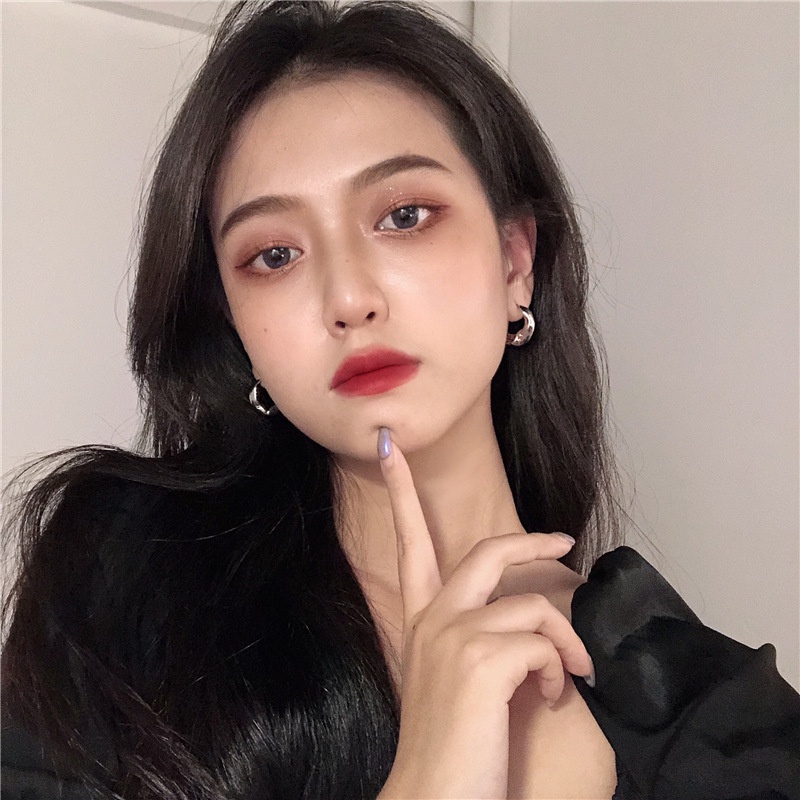 Bông Tai Mạ Bạc 925 Kiểu Dáng Đơn Giản Phong Cách Hàn Quốc 19379