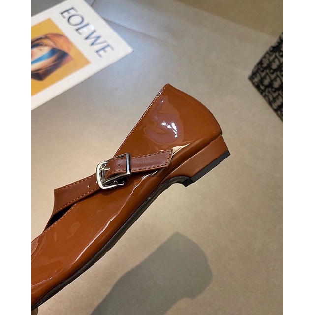 Giày búp bê cut out gót 3p hàng thiết kế kiểu Hàn Quốc mẫu mới 2022