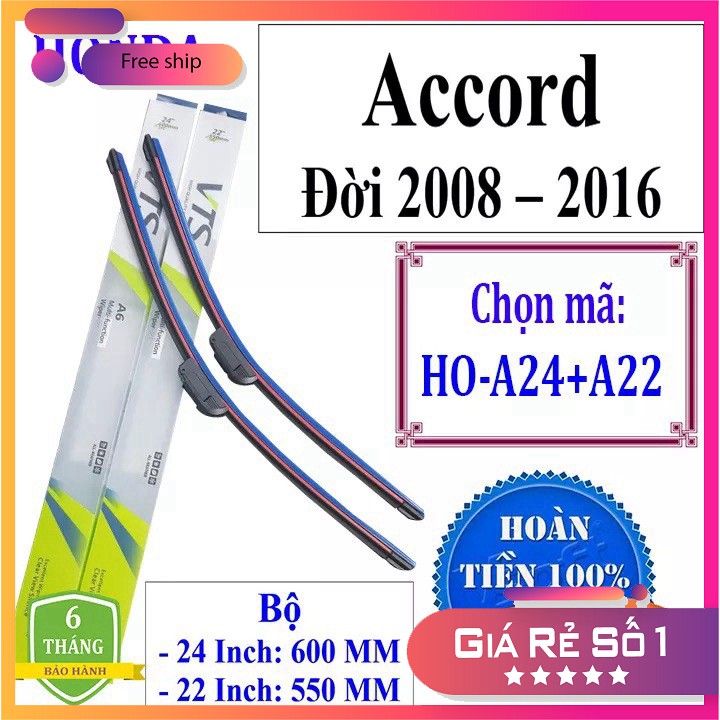 Bộ 2 thanh gạt nước mưa ô tô Honda Accord Đời 2008 - Đến 2016 - Và các dòng xe khác của HONDA D