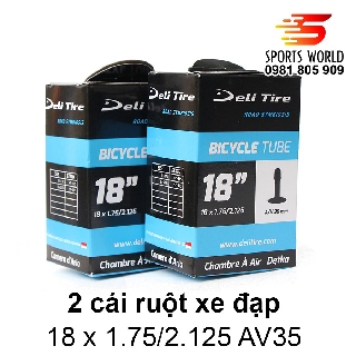 Ruột xe đạp 18x1.75/2.125 van xe máy dài 35mm DELI-TIRE