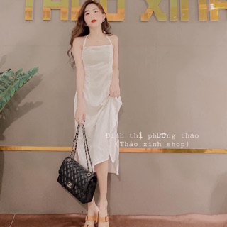 Bán sỉ váy maxi đũi trắng hở lưng cho nữ