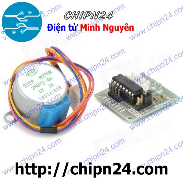 [1 CÁI] (E121) Động Cơ Bước + Mạch Đệm ULN2003