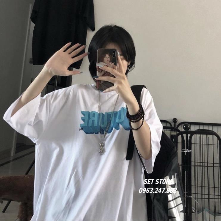 Áo thun tay lỡ Unisex form rộng 2 màu đen,trắng ATL252 - YinxX