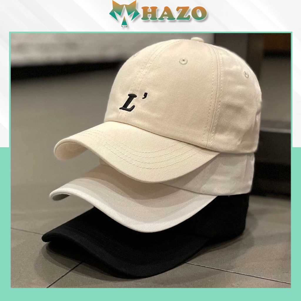 Mũ Lưỡi Trai Nón Kết Nhung Cao Cấp Thêu Chữ L 450 Phong Cách Ulzzang Form Unisex Nam Nữ - Hazo