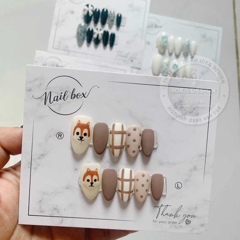 Tag Gắn Móng Tay, Tag NailBox, Thẻ Gắn Móng Tay Giả, Bìa Nail Box, Thẻ NailBox - Size 11x9cm - Giấy C300