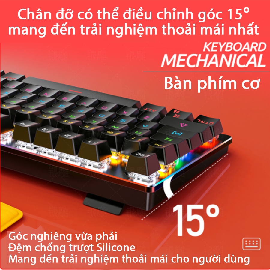 Bàn phím cơ Coputa Bàn phím máy tính chơi game văn phòng có dây K400 LED RGB