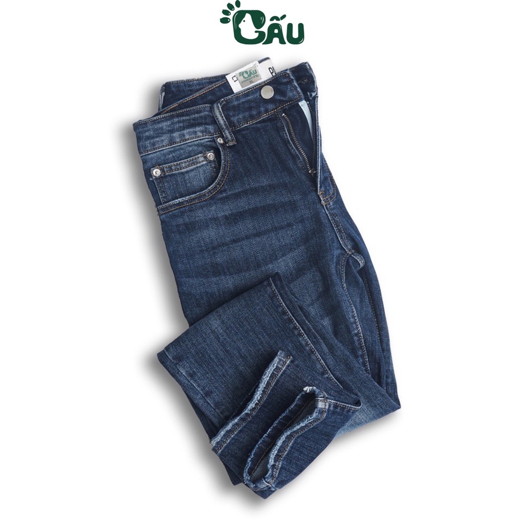 Quần jean nam rách Gấu 194 wass kiểu vải jeans co dãn, dày dặn form slimfit - Xanh 17/86