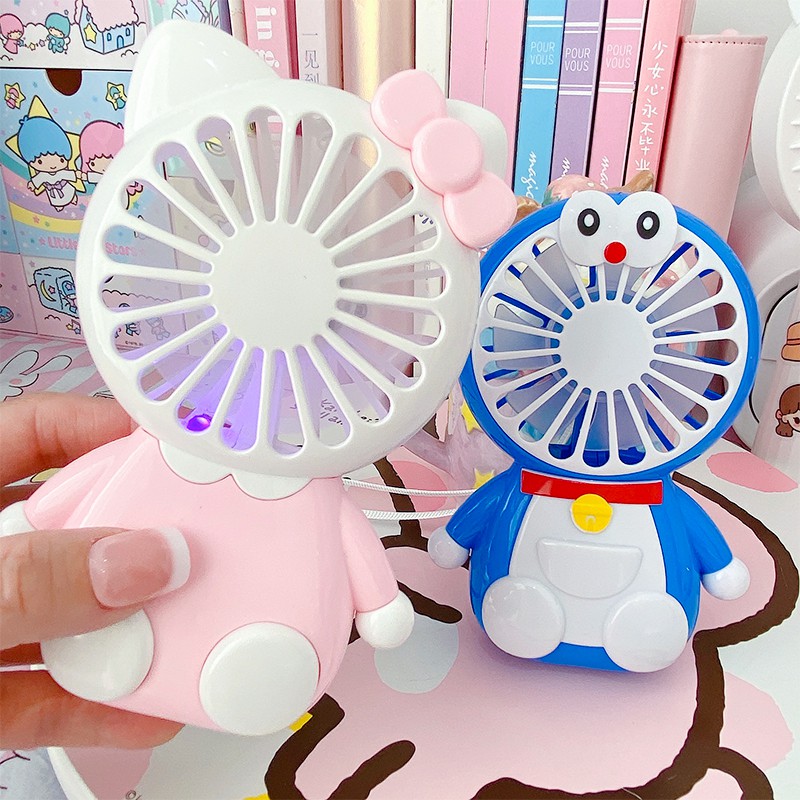 Quạt Cầm Tay Hình Mèo Hello Kitty đáng yêu