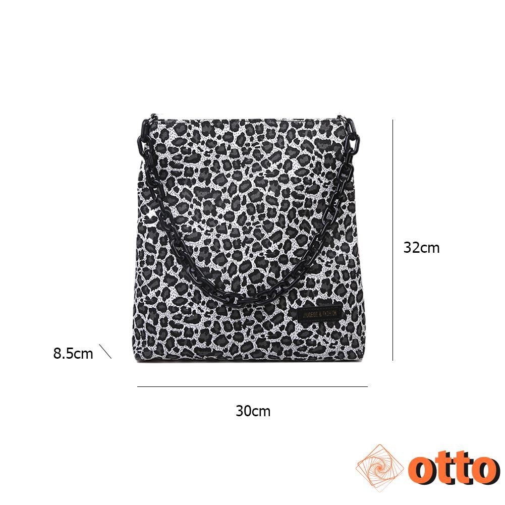 Portable Canvas Shoulder Top-handle Bag Casual Animal Pattern Handbag Chain Square Underarm Tote