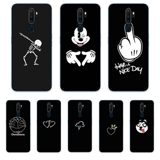 Ốp Lưng OPPO A5 A9 A31 A91 2020 TPU mềm Case Cá tính đen tuyền Two