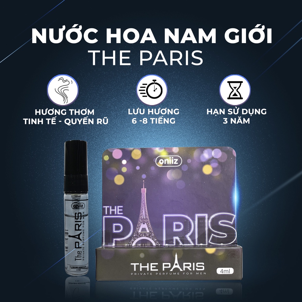 Nước hoa nam giới cao cấp Oniiz - The Paris chai dùng thử