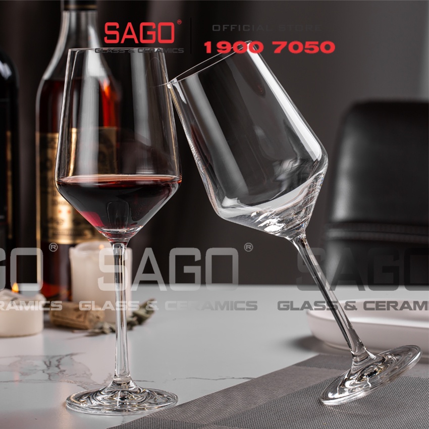 Ly thủy Tinh Pha Lê IDELITA Diamond Red wine Crystal Glasses 680ml , 540ml , 400ml ,  350ml | Tùy Chọn Dung Tích