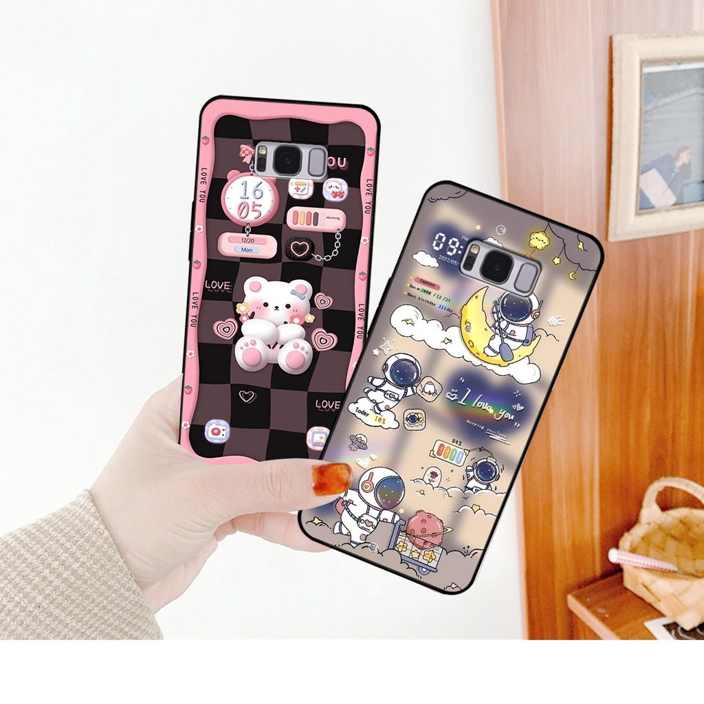 Ốp lưng Samsung S8 - S8 Plus - S8+ hình gấu, vũ trụ ngân hà chibi. ốp chống sốc bền đẹp