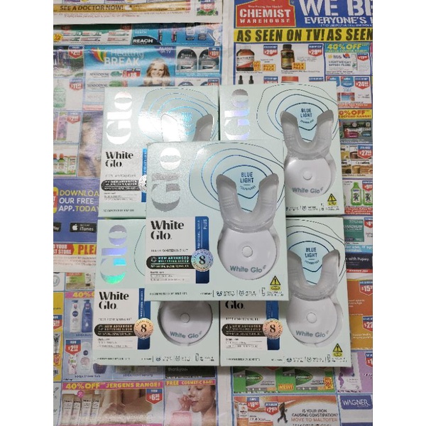 Bộ làm trắng răng White Glo White Accelerator Blue Light Teeth Úc