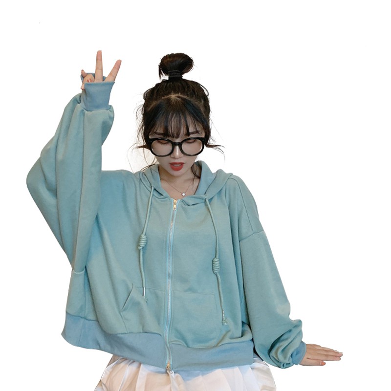 Áo khoác Cardigan tay dài có nón khóa kéo thời trang năng động | BigBuy360 - bigbuy360.vn