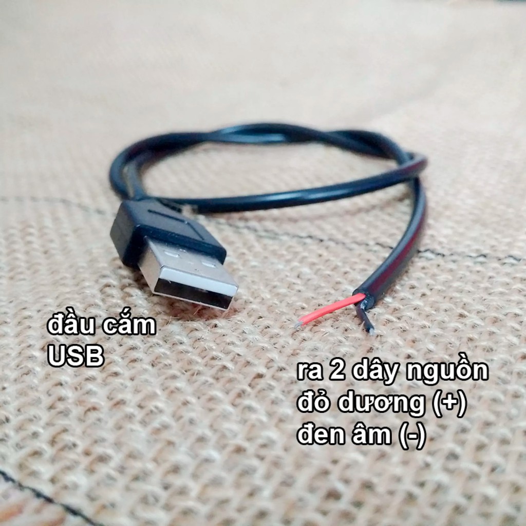 Dây nguồn đầu cắm USB dây dài  50cm