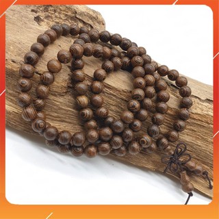 Chuỗi Quỷ Kiếm Sầu Tây Tạng Nâu Vàng 8ly  CHUỖI 108 GỖ