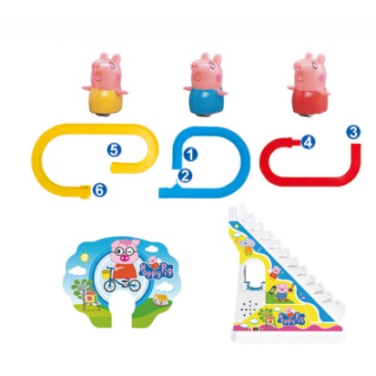 Đồ Chơi Trẻ Em Heo Con Leo Cầu Thang Ngộ Nghĩnh Có Âm Nhạc Và Đèn, Đồ chơi cầu trượt heo peppa