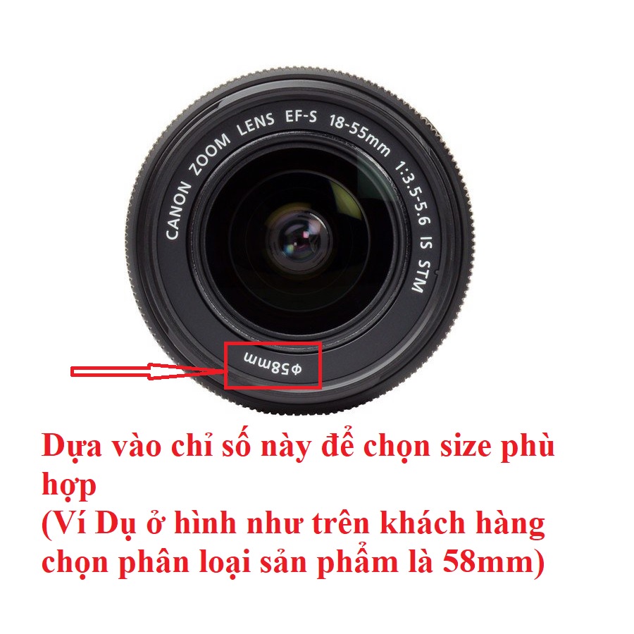 Nắp đậy trước lens phi 49/52/55/58/62/67/72/77/82