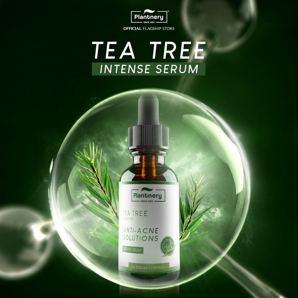 Serum Plantnery Tea Tree - tinh chất trà xanh đậm đặc xóa thâm, giảm mụn, se khít lỗ chân lông 30 ml.