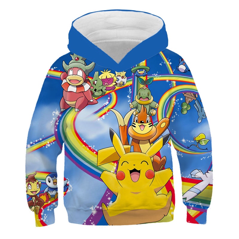Áo Hoodie In Họa Tiết Pokemon 3D Dễ Thương Thời Trang Mùa Hè 2022 Cho Bé Trai Và Gái