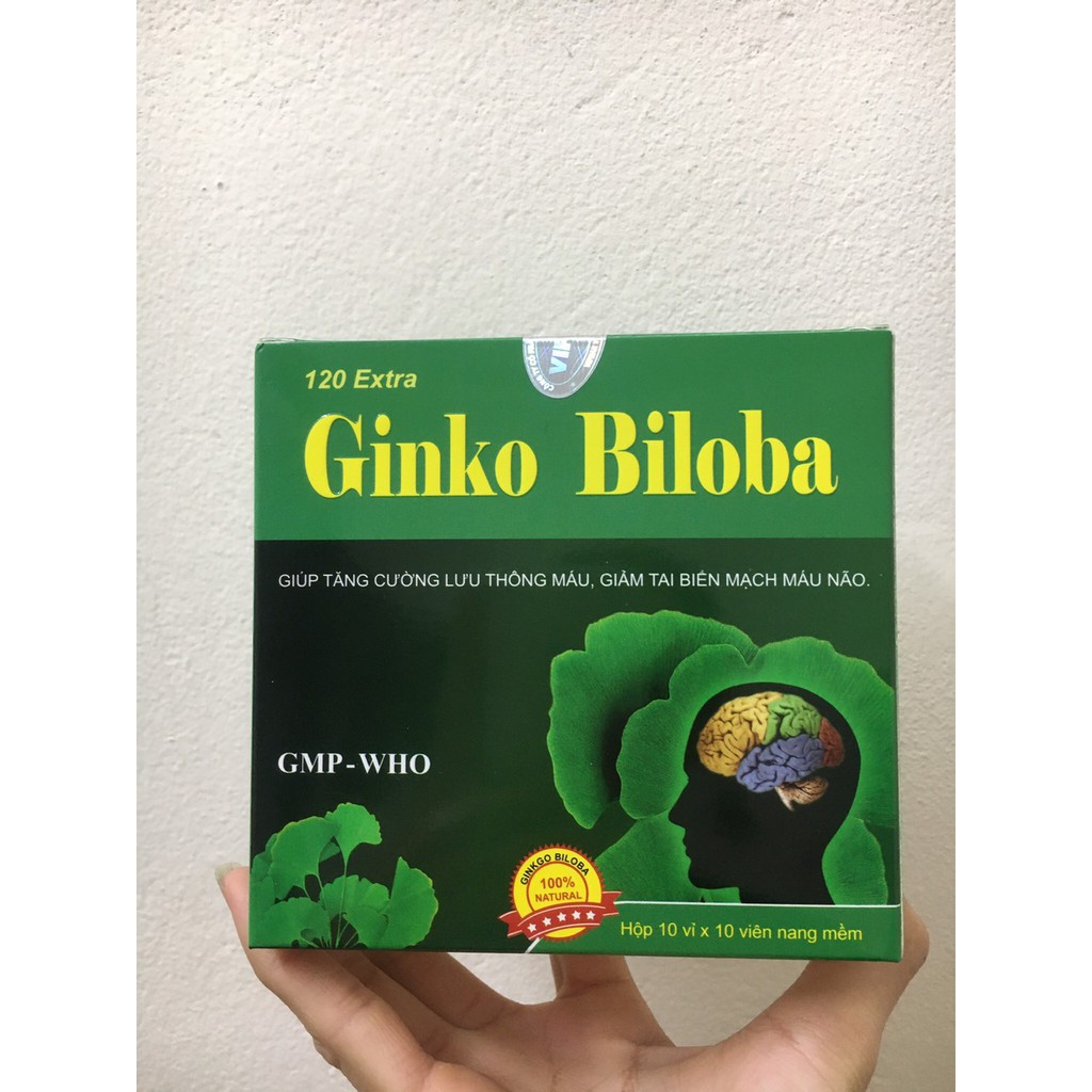 Viên Ginko Biloba bổ não 120mg (hộp 100 viên) - Nhà thuốc Nhật Thành