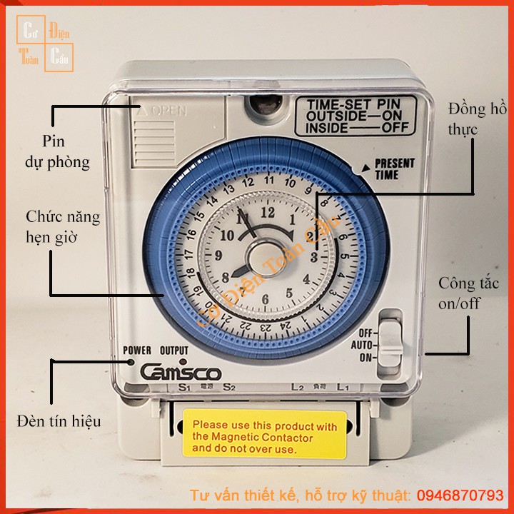 Timer 24H,  công tắc thời gian, Bộ Hẹn Giờ Camso TB-35N TB35N