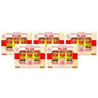 COMBO 5 Hộp Yến 18% Plus Cao Cấp Thiên Hoàng (6 lọ/hộp)