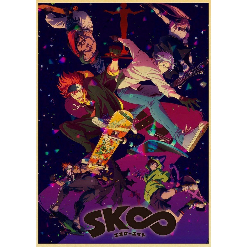 Anime SK8 Vô Cực Poster Nhà Trang Trí Phòng Hình Dán Tường Vintage Giấy Áp Phích Phim Hoạt Hình Tranh Nghệ Thuật Ms: 351