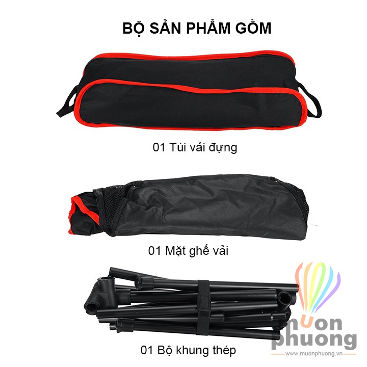 [FRSHIP 70K] Ghế xếp dã ngoại cắm trại câu cá du lịch mặt trăng size lớn có tựa đầu - MUÔN PHƯƠNG SHOP