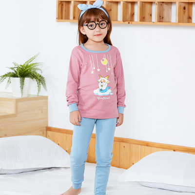 2PC/1set Autumn Kids Pajamas Girls Sleepwear Nightwear Baby Infant Clothes Animal Cartoon Pajama Sets Cotton Boys Pyjamas