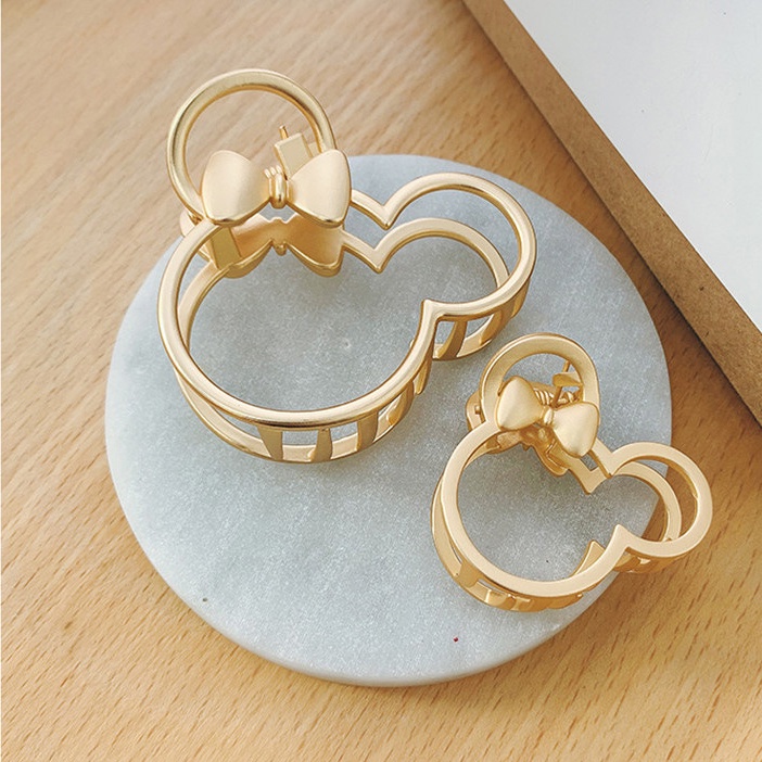 Kẹp Tóc Kim Loại Nhám Hình Chuột Mickey Thời Trang Hàn Quốc Cho Nữ