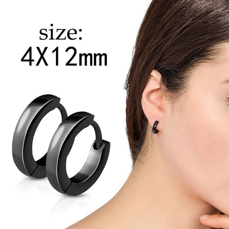 Tmdbyx 1 Khuyên Tai Bằng Thép Không Gỉ Màu Đen Phong Cách Gothic Dành Cho Nam
