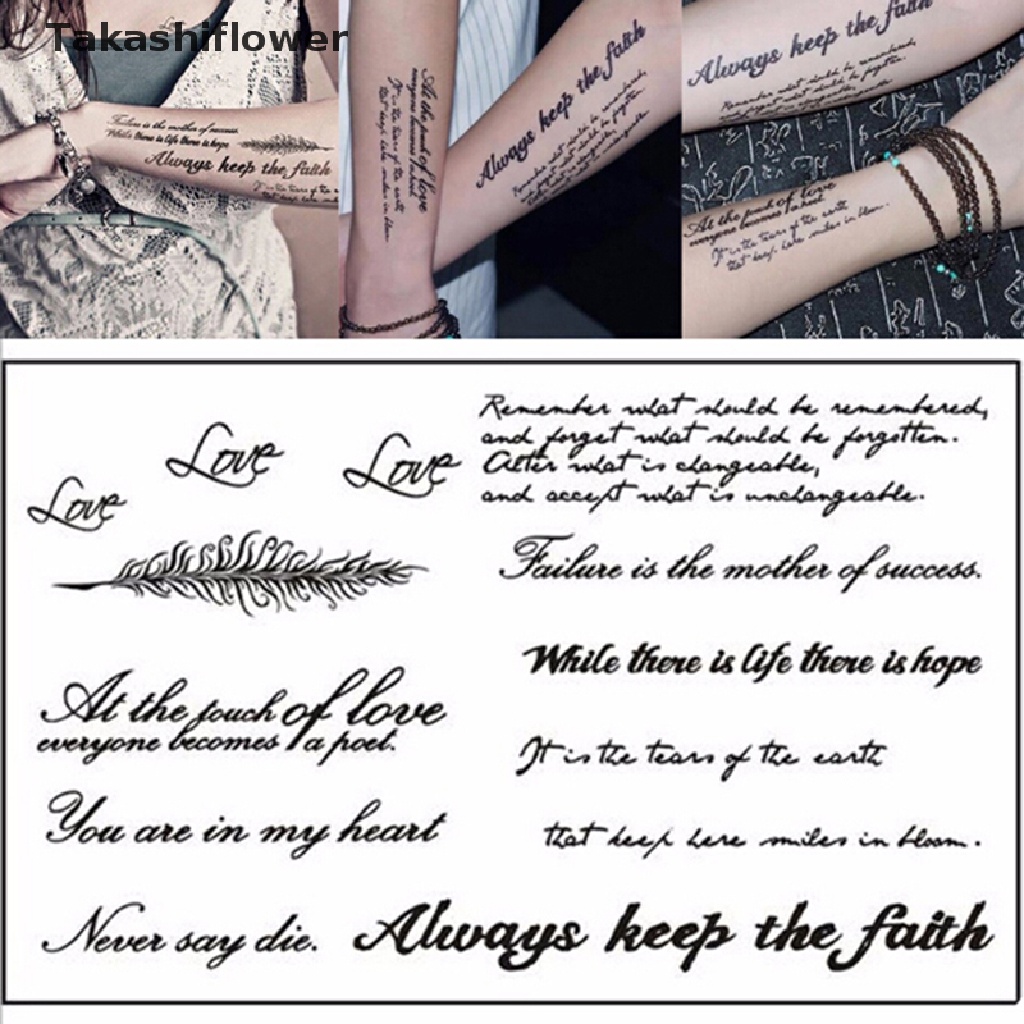 Bộ 2 Hình Xăm Chữ Tiếng Anh Có Thể Tháo Rời