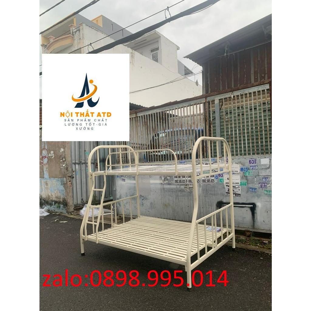 Giường tầng sắt ngang 80cm, 1m,1m2, 1m4, 1m6 dài 2m- sắt ống tròn giá rẻ giao nhanh